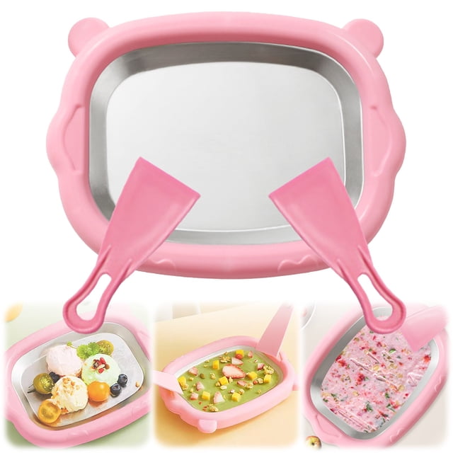 1PC Rolled Ice Cream Maker Kit, Rolled Ice Cream Machine, Portable Instant Rolled Icecream Maker Machine Tray for Making Rolled Ice Cream Yogurt Sorbet Soft Serve