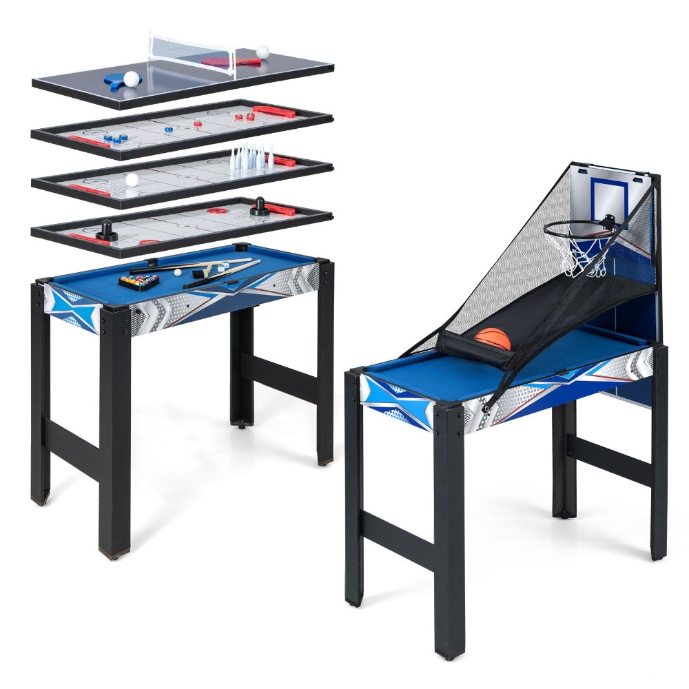 6 in 1 Multi Game Table, Combo Game Table w/Basketball, Billiards, Ping ...