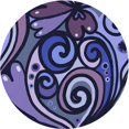 thumbnail image 1 of Ahgly Company Tapis de Zone Rond Transitionnel Violet pour Intérieur Lavable à la Machine, 5 Pieds Rond, 1 of 7