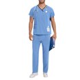 thumbnail image 1 of TIMIFIS Men and Women Scrub Set Stretch V-Neck Scrub Top and Drawstring Waist Joggers Pants Solid Color Comfort Fits Medicals Uniform with Pockets - Spring/Summer, 1 of 7