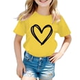 thumbnail image 2 of WEAIXIMIUNG T-Shirt Fille d'Anniversaire Enfants 3 Fille Mignonne Graphique Col Rond Manches Courtes Tee Été Décontracté T-Shirt 90, 2 of 5