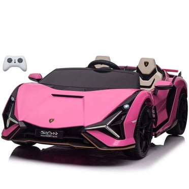 VOLTZ TOYS Lamborghini SIAN 24V Ride-On Car, 2-Seater Licensed Electric Vehicle with 4WD, Parental Remote, Leather Seats & EVA Tires, Pink