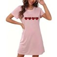 thumbnail image 4 of Jupe de Pyjama pour Mariée Nuisette pour Femme à Manches Courtes Vêtement de Nuit Confortable Chemises de Nuit Imprimées Col Ras du Cou T-Shirt de Nuit Robe de Sommeil Douce Coupe Ample Robe de Pyjama TG, 4 of 5