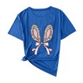 thumbnail image 1 of Plebaso T-Shirts Graphiques de Pâques pour Femmes à Manches Courtes, T-Shirts Imprimés pour Femmes, Décontractés, Amples, d'Extérieur, Hauts Basiques, 1 of 4