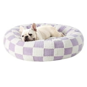 MTBLYS Pet Bed Donut Shape Round Self Warming Indoor Bed 50X50Cm Calming Dog Mat Washable Plush Pet Supplies Medium Dog Couch Sofa