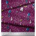 thumbnail image 3 of Soimoi Moss Georgette Fabric Spaceship,Star & Satellite Cartoon Decor Fabric Printed Yard 42 Inch Wide, 3 of 3