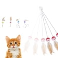 thumbnail image 3 of Cat Bell Ball Hanging: Fake Feather Kitten Teaser Toy Cat Chasing Toy for Indoor, 3 of 3
