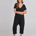 thumbnail image 2 of Birdeem Combinaisons pour Femmes Mode Femmes Combinaison Décontractée à Manches Courtes Combinaison Unie Combinaisons Pantalon à Jambe Grand avec Poche, 2 of 12