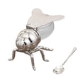 thumbnail image 1 of veasfak Bee Honey Jar Condiment Pot Container Sugar Bowl for Festive Home Kitchen Dinner Argent Tail, 1 of 9