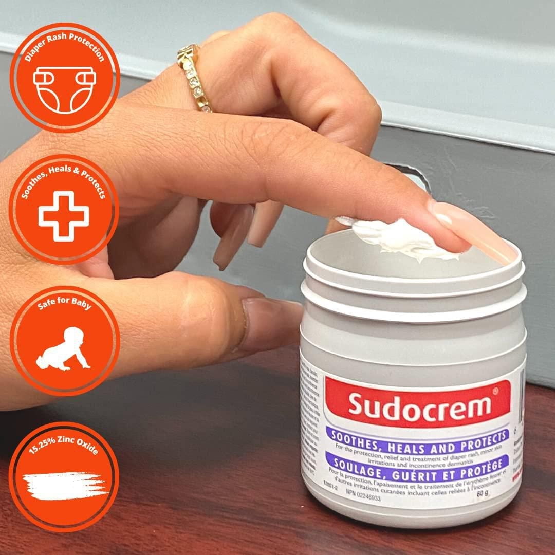 Crème Cicatrisante Sudocrem® - Pot de 60 g - Érythème fessier | Irritations cutanées mineures | Crème Dermatite Incontinence