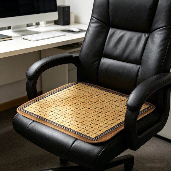 Bamboo Seat Cushion Cooling Chair Pad Breathable Non Slip Seat Cushion for Office Chair Car Seat Home Sofa Dining Chair Gaming Chair