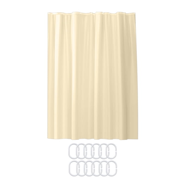 Shower Curtain Hooks Solid Color Shower with 12 Hook Curtain Non-Punching Water Proof and Partition Curtain Solid Color Thickened Shower Curtain 1.8X2M Shower Curtains for Bathroom