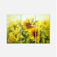 thumbnail image 2 of Bright Yellow Sunny Sunflowers - Floral Painting Canvas, 2 of 3