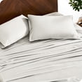 thumbnail image 4 of Bare Home Bamboo Sheet Set - Made from Rayon Fibers - Deep Pockets - 4 Piece - King, Cream, 4 of 7