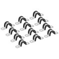 thumbnail image 1 of Unique Bargains 22Pack 3/4' Cable Clamp U Shape Stainless Steel Rubber Cushioned Pipe Strap, 1 of 5