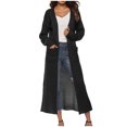 thumbnail image 2 of Timegard Cardigan Sweaters for Women Solid Color Open Front Knit Jackets Side Split Long Coat Fall Fashion, 2 of 6