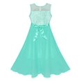 thumbnail image 2 of Robe Fille Turquoise en Chiffon Demoiselle d'Honneur Danse Bal Robe Maxi 6 Ans, 2 of 7