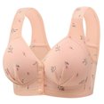 thumbnail image 1 of Bocqde Women's Front Button Closure Bralettes Solid Color Soft Support Full Coverage Bras Breathable Wirefree Gathering Underwear Daily Bras, 1 of 2