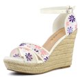 thumbnail image 1 of BLISSFUL STEP Sandales Compensées Espadrilles à Talon Compensé pour Femmes Violet 5,5, 1 of 6