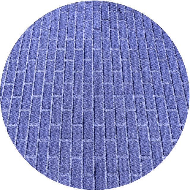 Ahgly Tapis Rond Lavable en Machine Intérieur Transitionnel Bleu Ciel, 8 Pieds Rond