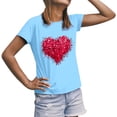 thumbnail image 2 of Cute Shirts For Couples Matching Valentine's Heart Print Lightweight Thin Casual Crew Neck Short Sleeve T Shirt Comfortable Comfy Soft Breathable Husband Wife Blouse Tee Light Blue S, 2 of 6
