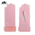 thumbnail image 2 of Woman Warm Snow Gloves Thick Soft Faux Rabbit Plush Edge Anti-slip for Cold Weather Outdoor Skiing and Cycling, 2 of 2