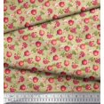 thumbnail image 3 of Soimoi Beige polyester Crepe Fabric Floral & Pomegranate Fruits Print Sewing Fabric BTY 42 Inch Wide, 3 of 6