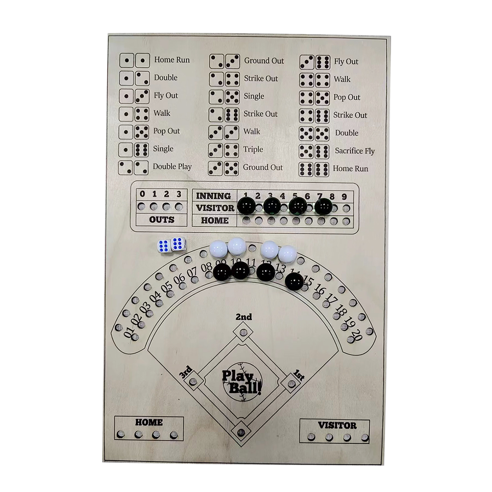 Baseball  Board Game Baseball  Board Game Wooden Marble Board Game Board