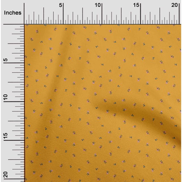 oneOone Polyester Lycra Fabric Leaves & Rose Flower Print Fabric by Yard 56 Inch Wide