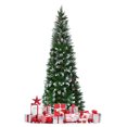 thumbnail image 2 of Gymax Crayon Floqué Neige 7,5 Pieds Arbre de Noël Aiguilles Classiques Réalistes en PVC, 2 of 10