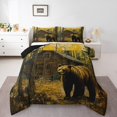 thumbnail image 2 of Erosebridal Literie Faune Ours Ensemble de Couette Simple, Couette Rustique Ferme, Décor Animalier, Réversible, 2 of 8