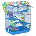 thumbnail image 1 of PawHut 18.5" Hamster Cage with Tube System, Exercise Wheel, Blue, 1 of 10