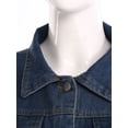 thumbnail image 3 of vastwit Veste Manteau en Denim pour Femme à Manches 3/4, Basique, Boutonnée, Extensible, avec Poches, Bleu Foncé, L, 3 of 8