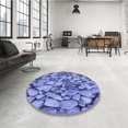 thumbnail image 4 of Ahgly Company Tapis d'Intérieur Lavable en Machine Carré Bleu Denim, 8 Pieds Carré, 4 of 7