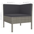thumbnail image 5 of vidaXL Ensemble de Salon de Jardin 2 Pcs avec Coussins en Rotin Gris, 5 of 5