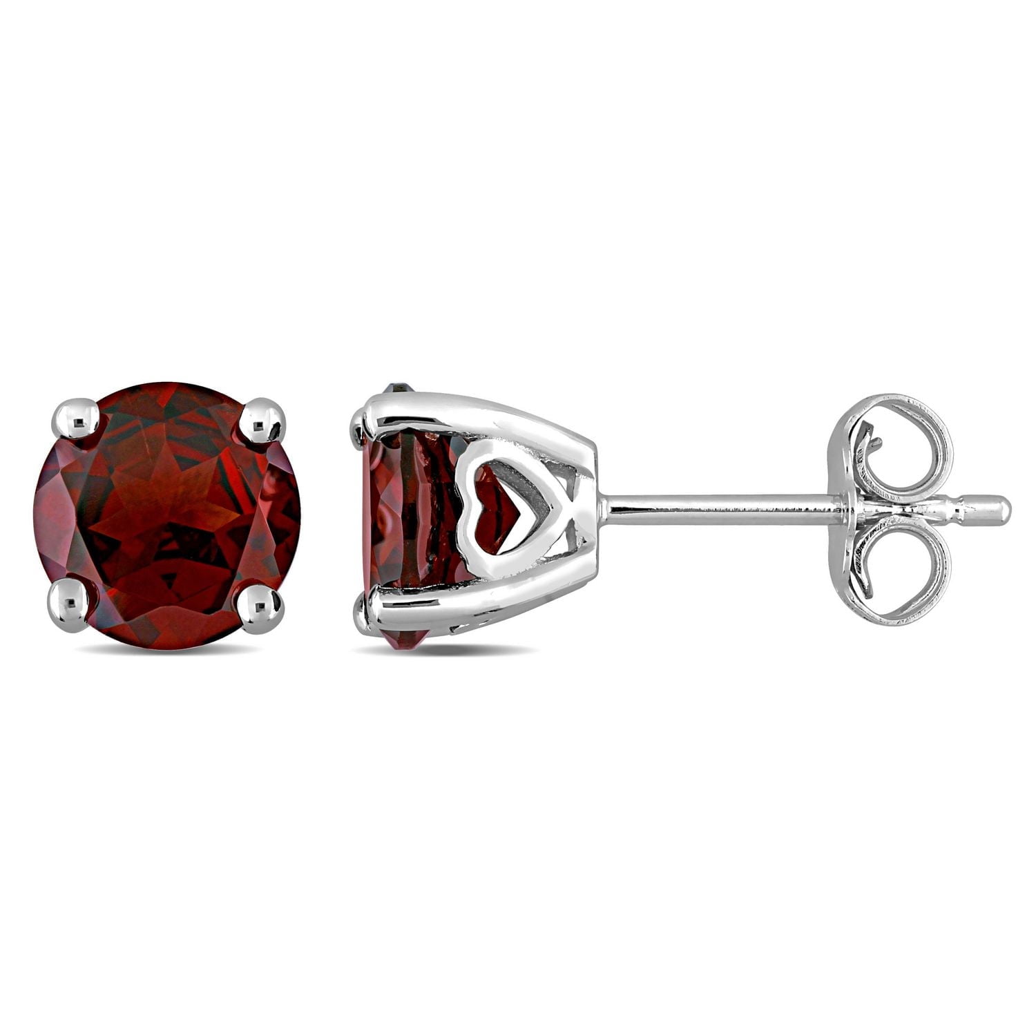 Miabella 3 1/5 Carat T.G.W. Garnet Sterling Silver Solitaire Stud Earrings