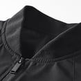 thumbnail image 3 of NaWent Men's Bomber Jacket Solid Color Long Sleeved Cardigan Stand Up Collar Workwear Jacket, 3 of 8