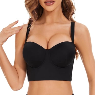 MIASHUI Bras for Women Low Back Strapless Bra Push Up Bra