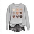 thumbnail image 1 of Qertyioot Chemise Cœur d'Amour Pull de la Saint-Valentin, Blouse à Manches Longues Imprimée Mode pour Femmes Col Rond Hauts Décontractés, 1 of 3