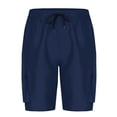 thumbnail image 5 of Styesk Mens Shorts Man Solid-Color Loose Casual Multi-Pocket Drawstring Workwear Half Shorts Pants, 5 of 5