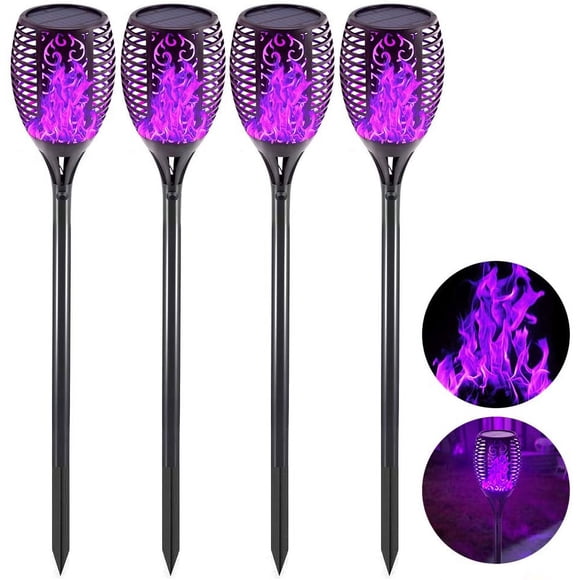 Labymos 4 Pack Solar Torch Light with Flickering Flame, 43" Upgraded Flame Torch Lights-IP65 Waterproof