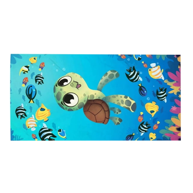 Kyusrd Summer Outdoor Patio Deals!Microfiber Beach Towel Super Lightweight Watercolor Turtle Pattern Bath Towel Sandproof Beach Blanket Multi-Purpose Towel For Travel