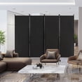 thumbnail image 2 of Costway 4-Panel Folding Room Divider 6FT Rolling Privacy Screen with Lockable Wheels Black, 2 of 9