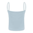 thumbnail image 2 of vastwit Kids Girls Spaghetti Strap Camisole Ribbed Knit Crop Tank Top Sleeveless Baisc Crop Cami Tops Light Blue M/小码, 2 of 6