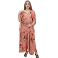 thumbnail image 1 of Bimba Robe Maxi de Maternité à Imprimé Floral Saumon pour Mamans avec Ceinture-16, 1 of 7