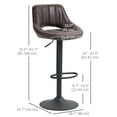 thumbnail image 3 of HOMCOM Tabourets de Bar Ensemble de 2 Tabourets de Comptoir Pivotants Réglables, 3 of 10