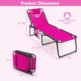 thumbnail image 3 of Gymax Folding Chaise Lounge Chair w/Comfortable Headrest Easy Folding Design for Lawn, 3 of 10