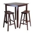 thumbnail image 1 of Table haute/pub Parkland carrée 3pc, 2 tabourets avec sièges en forme de selle, 1 of 9