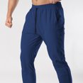 thumbnail image 4 of Ceisia Men Solid Color Loose Casual Pants Elastic Waist Drawstring Sports Gift Work Trousers, 4 of 4