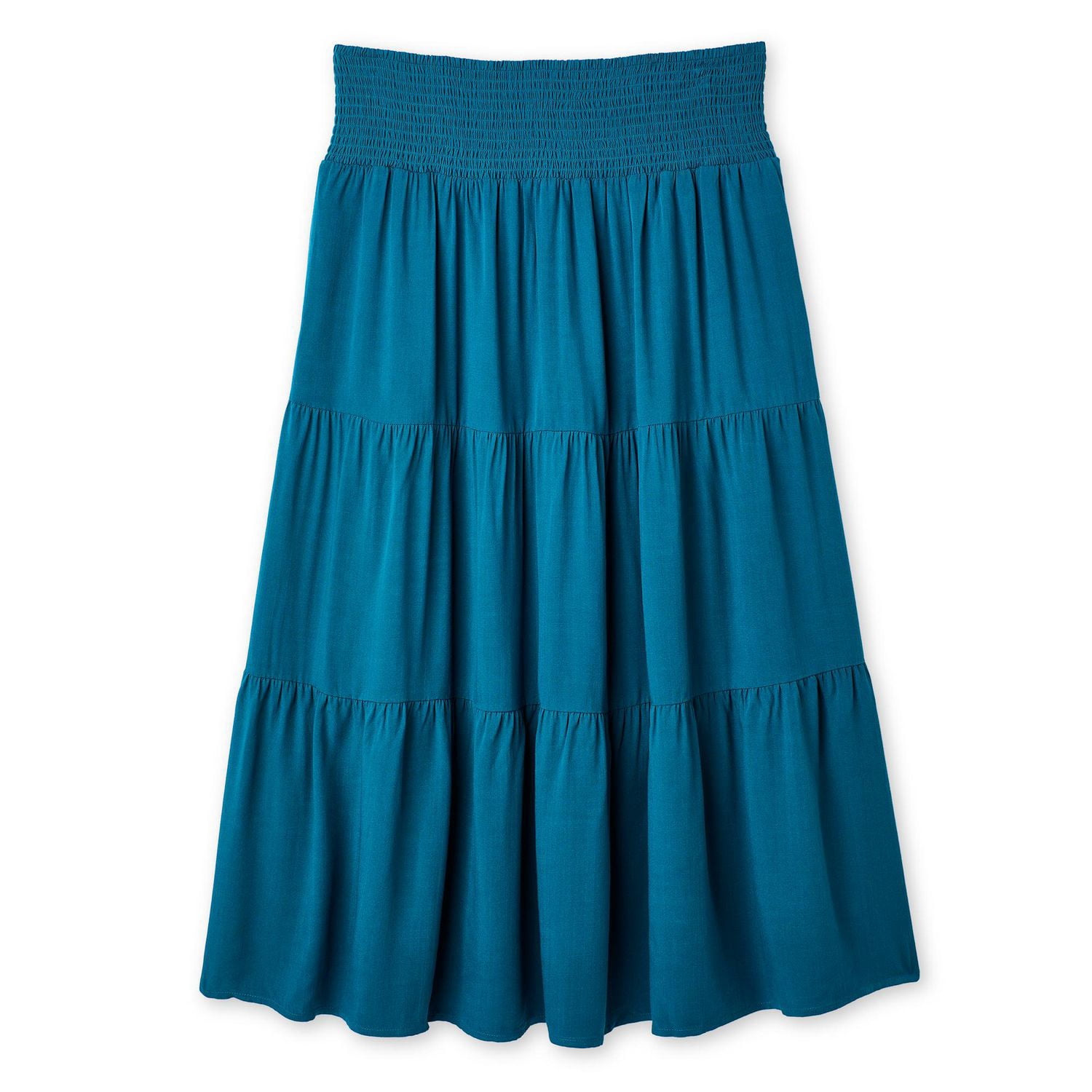 Paisley Sky Maternity Tiered Midi Skirt